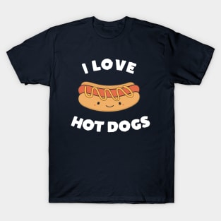 Cute Kawaii I Love Hot Dog T-Shirt T-Shirt